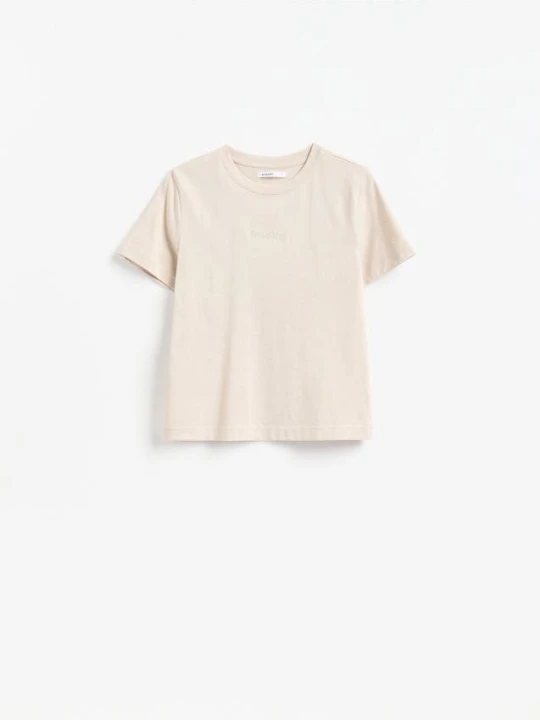 Zdjęcie produktu Reserved - T-shirt z nadrukiem - beżowy