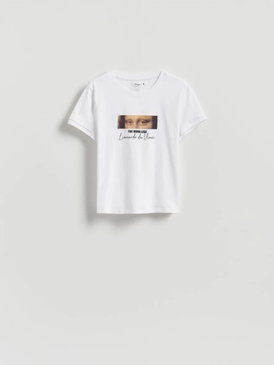 Zdjęcie produktu Reserved - T-shirt z nadrukiem - biały
