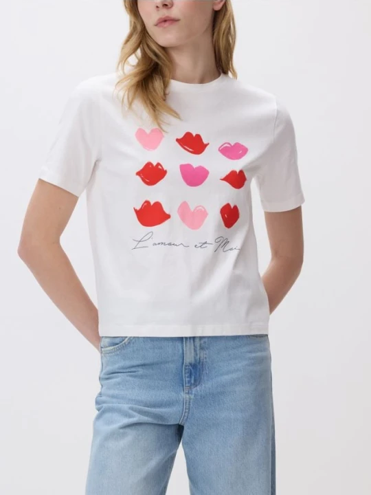 Zdjęcie produktu Reserved - T-shirt z nadrukiem - biały