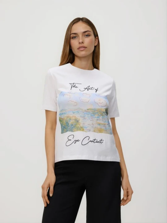 Zdjęcie produktu Reserved - T-shirt z nadrukiem - biały