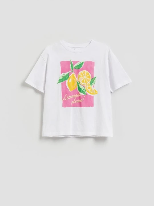 Zdjęcie produktu Reserved - T-shirt z nadrukiem - biały