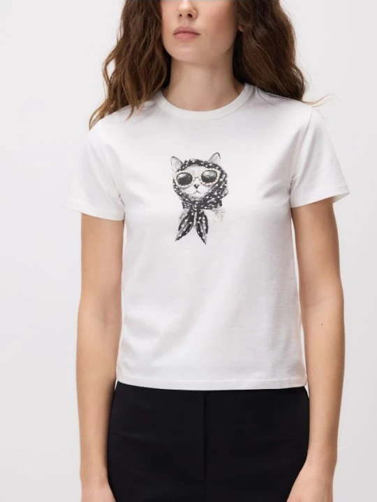Zdjęcie produktu Reserved - T-shirt z nadrukiem - biały