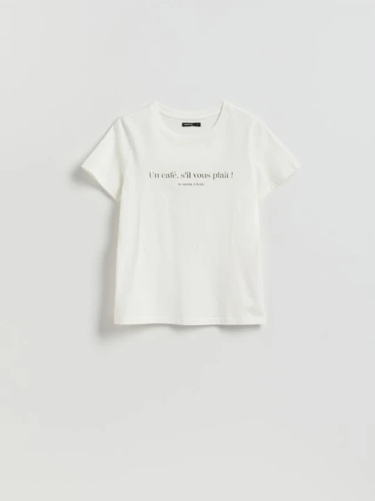 Zdjęcie produktu Reserved - T-shirt z nadrukiem - biały