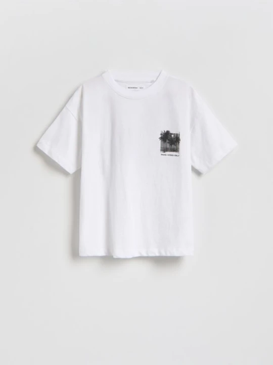 Zdjęcie produktu Reserved - T-shirt z nadrukiem - biały