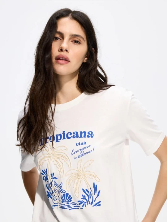 Zdjęcie produktu Reserved - T-shirt z nadrukiem - biały
