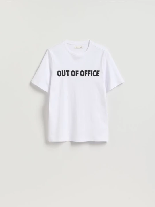 Zdjęcie produktu Reserved - T-shirt z nadrukiem - biały