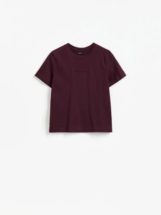 Zdjęcie produktu Reserved - T-shirt z nadrukiem - bordowy