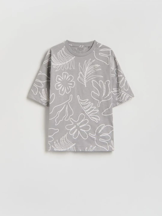 Zdjęcie produktu Reserved - T-shirt z nadrukiem - ciemnoszary