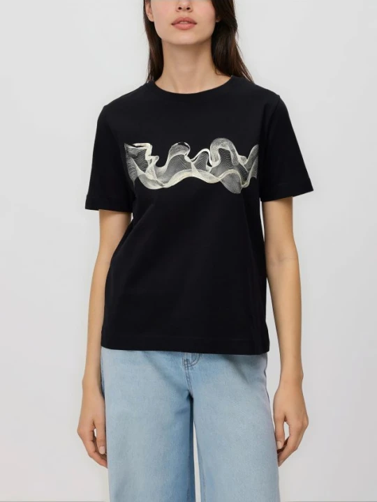 Zdjęcie produktu Reserved - T-shirt z nadrukiem - czarny