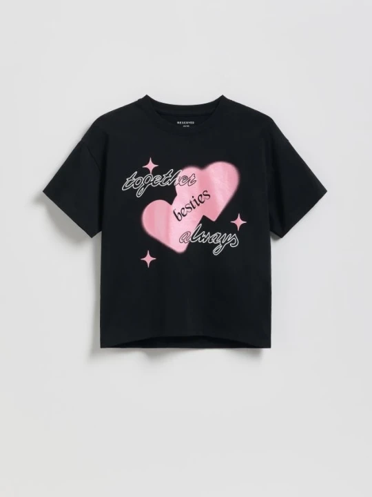 Zdjęcie produktu Reserved - T-shirt z nadrukiem - czarny