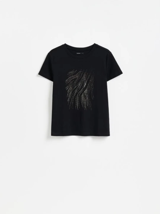 Zdjęcie produktu Reserved - T-shirt z nadrukiem - czarny