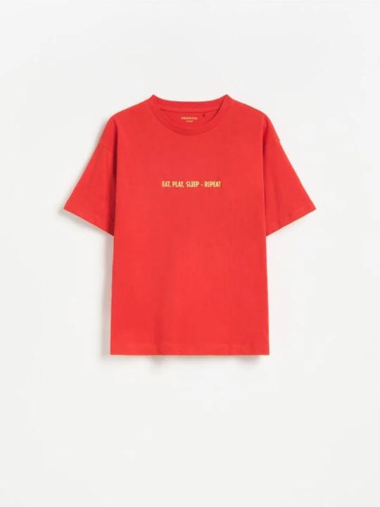 Zdjęcie produktu Reserved - T-shirt z nadrukiem - czerwony