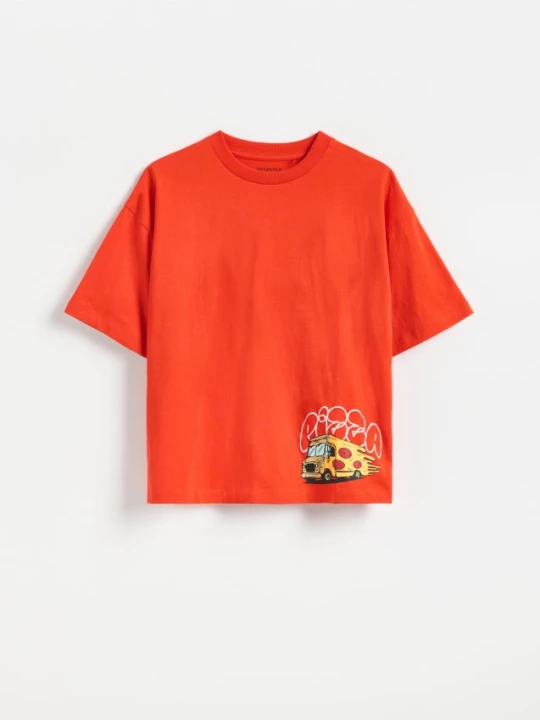 Zdjęcie produktu Reserved - T-shirt z nadrukiem - czerwony