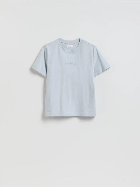 Zdjęcie produktu Reserved - T-shirt z nadrukiem - jasnoniebieski