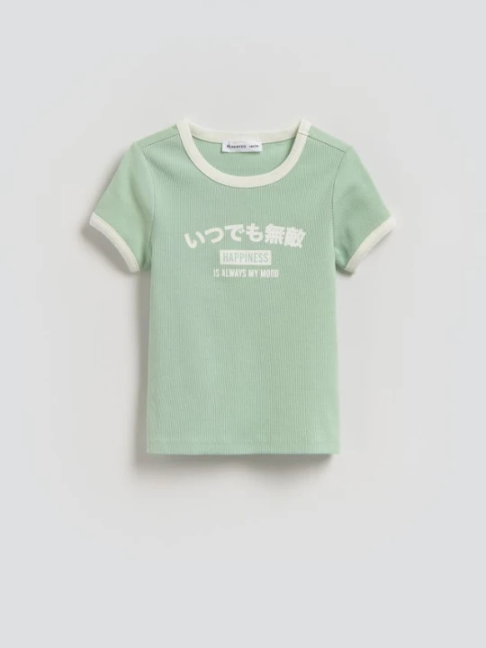 Zdjęcie produktu Reserved - T-shirt z nadrukiem - jasnoniebieski