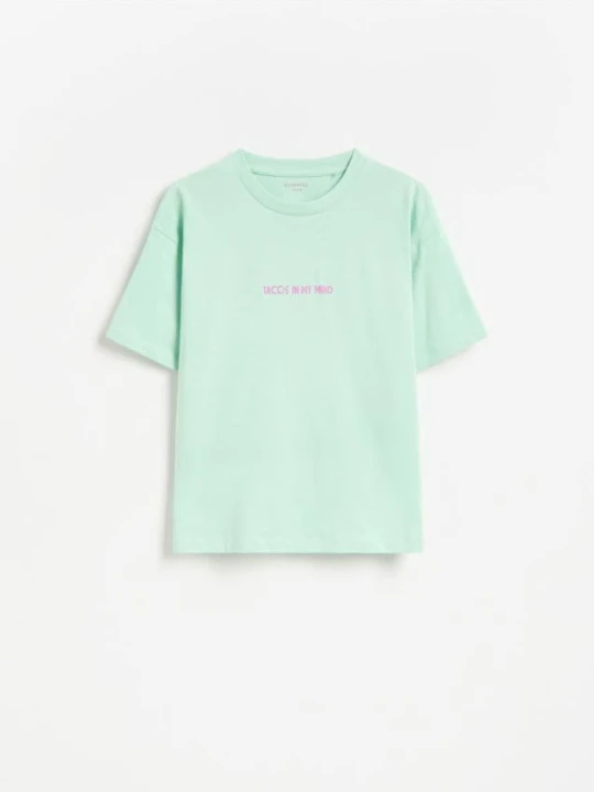 Zdjęcie produktu Reserved - T-shirt z nadrukiem - jasnozielony