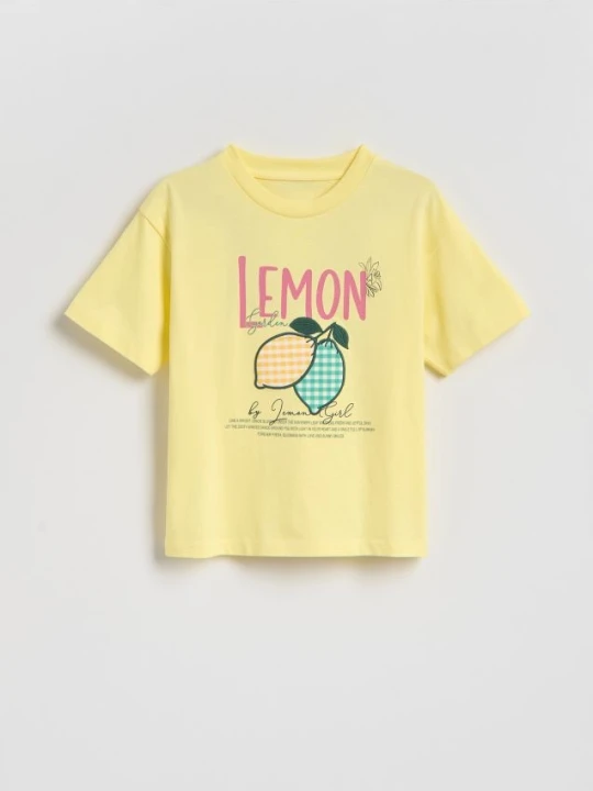 Zdjęcie produktu Reserved - T-shirt z nadrukiem - jasnożółty