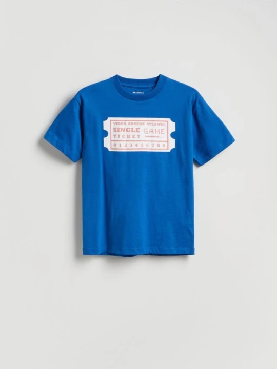 Zdjęcie produktu Reserved - T-shirt z nadrukiem - niebieski