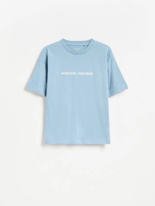 Zdjęcie produktu Reserved - T-shirt z nadrukiem - niebieski