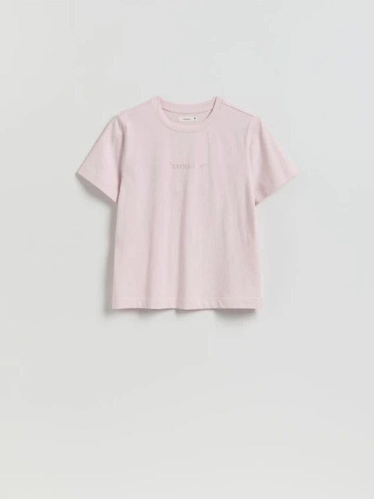 Zdjęcie produktu Reserved - T-shirt z nadrukiem - pastelowy róż