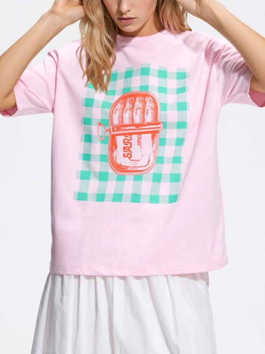Zdjęcie produktu Reserved - T-shirt z nadrukiem - pastelowy róż