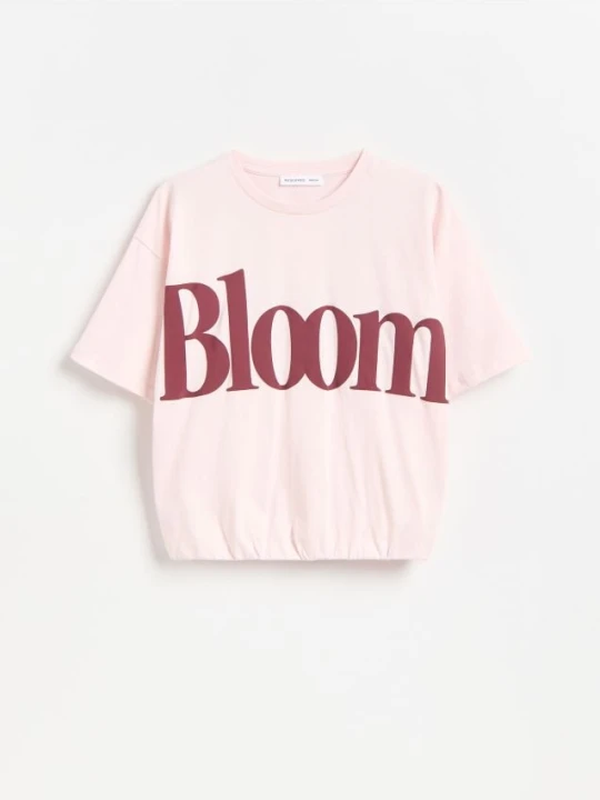 Zdjęcie produktu Reserved - T- shirt z nadrukiem - pastelowy róż