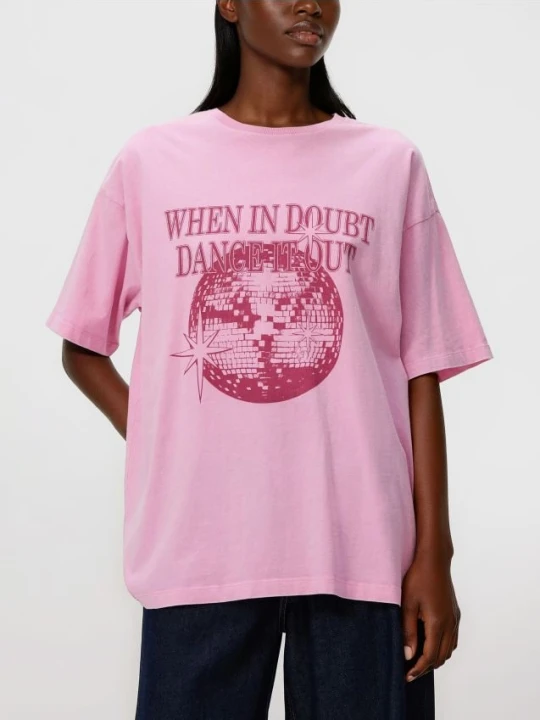 Zdjęcie produktu Reserved - T-shirt z nadrukiem - różowy