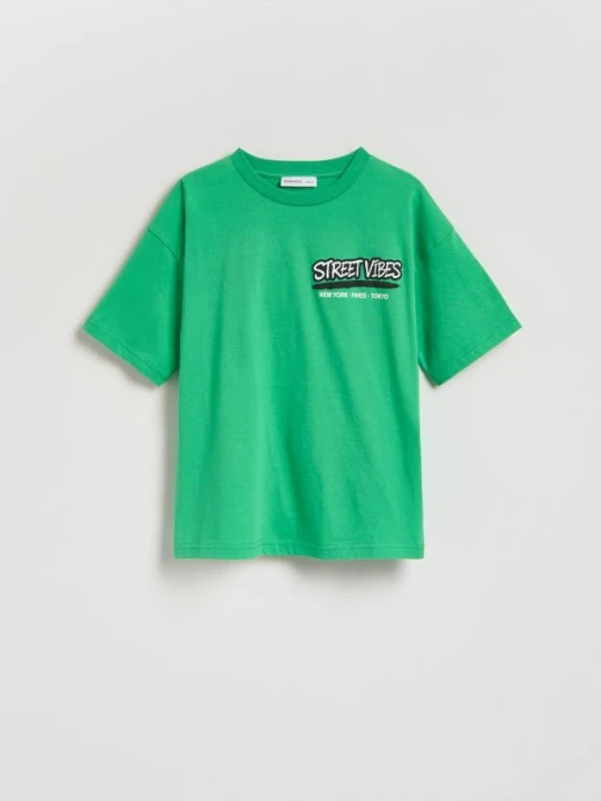 Zdjęcie produktu Reserved - T-shirt z nadrukiem - zielony