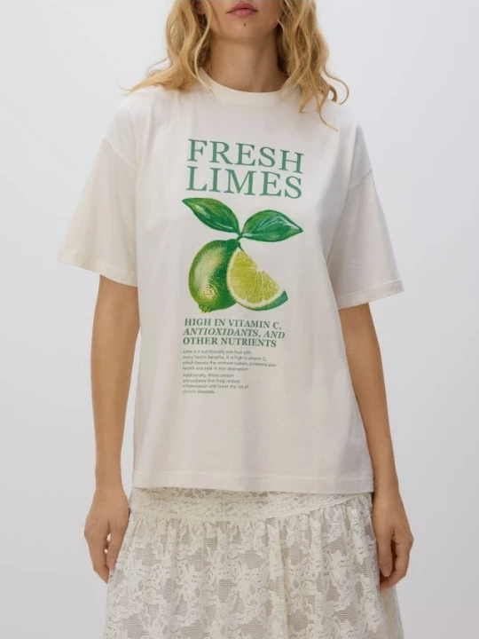 Zdjęcie produktu Reserved - T-shirt z nadrukiem - złamana biel