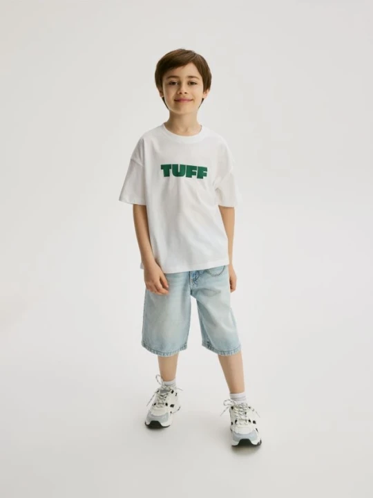 Zdjęcie produktu Reserved - T-shirt z nadrukiem - złamana biel