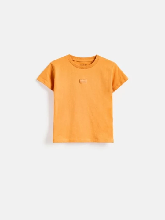 Zdjęcie produktu Reserved - T-shirt z naszywką - pomarańczowy