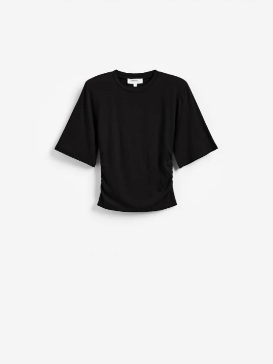 Zdjęcie produktu Reserved - T-shirt z poduszkami na ramionach - czarny