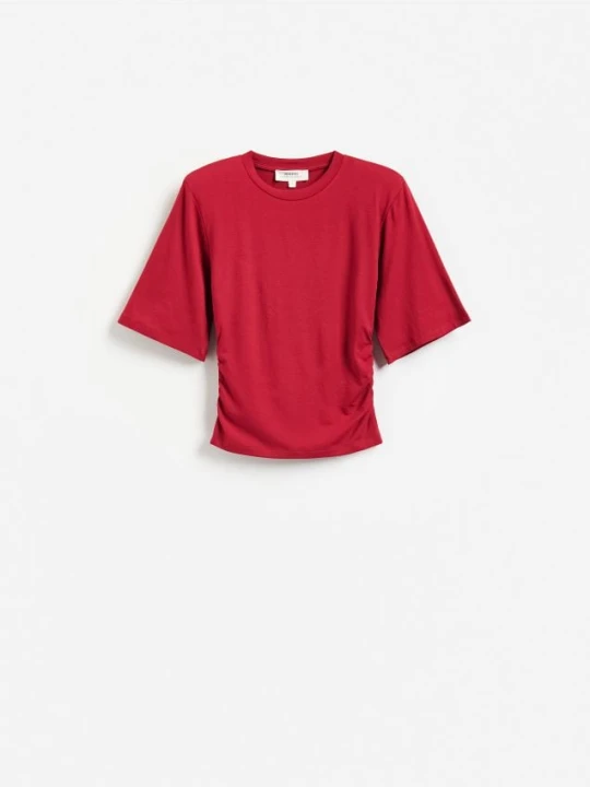 Zdjęcie produktu Reserved - T-shirt z poduszkami na ramionach - intenstywna czerwień