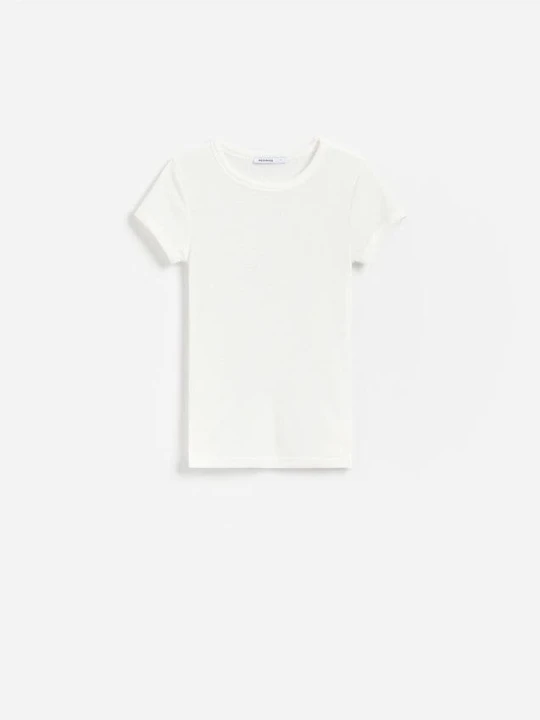 Zdjęcie produktu Reserved - T-shirt z wiskozą - biały