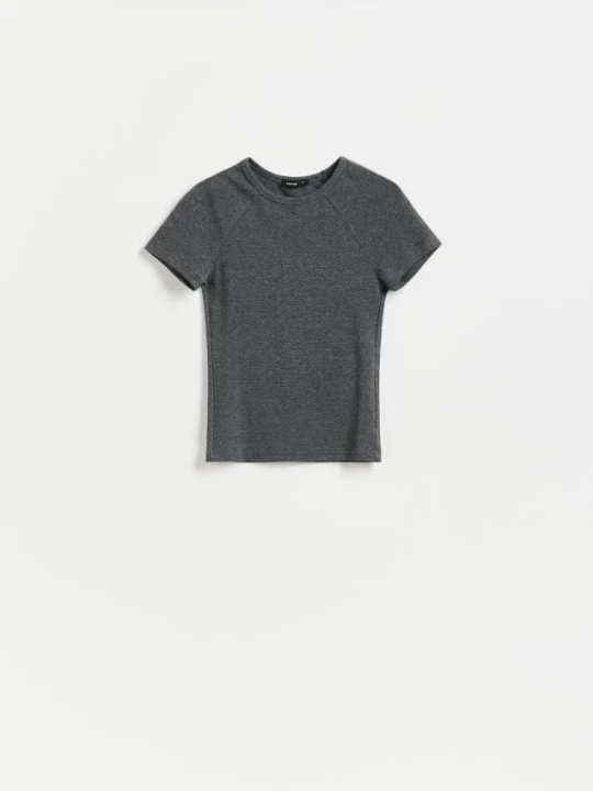Zdjęcie produktu Reserved - T-shirt z wiskozą - jasnoszary
