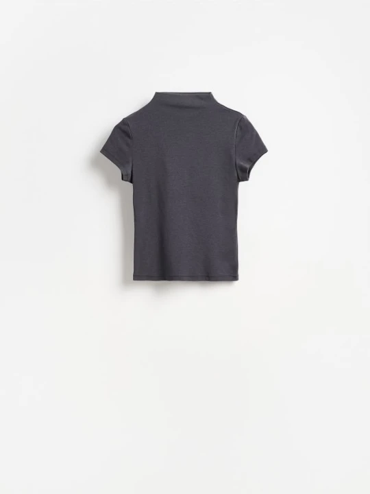 Zdjęcie produktu Reserved - T-shirt ze stójką - ciemnoszary