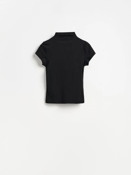 Zdjęcie produktu Reserved - T-shirt ze stójką - czarny