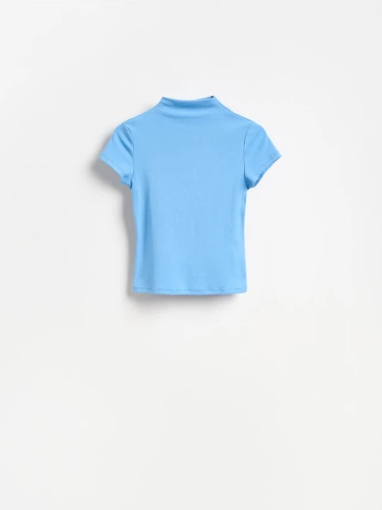 Zdjęcie produktu Reserved - T-shirt ze stójką - niebieski
