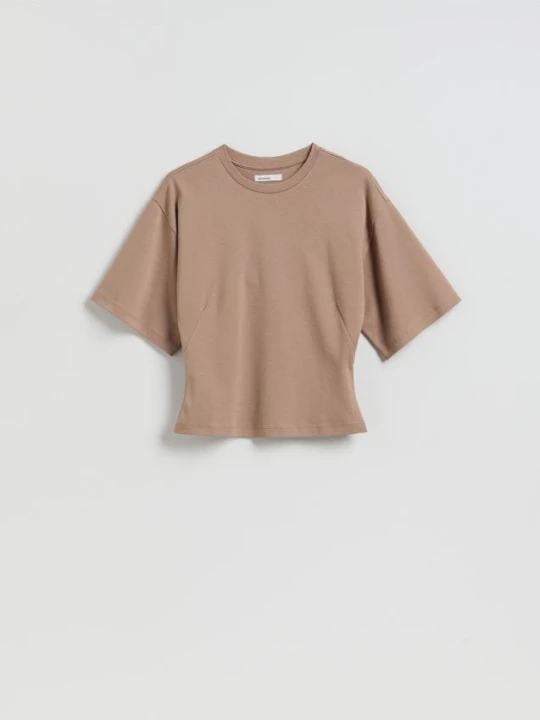 Zdjęcie produktu Reserved - Taliowany t-shirt - beżowy