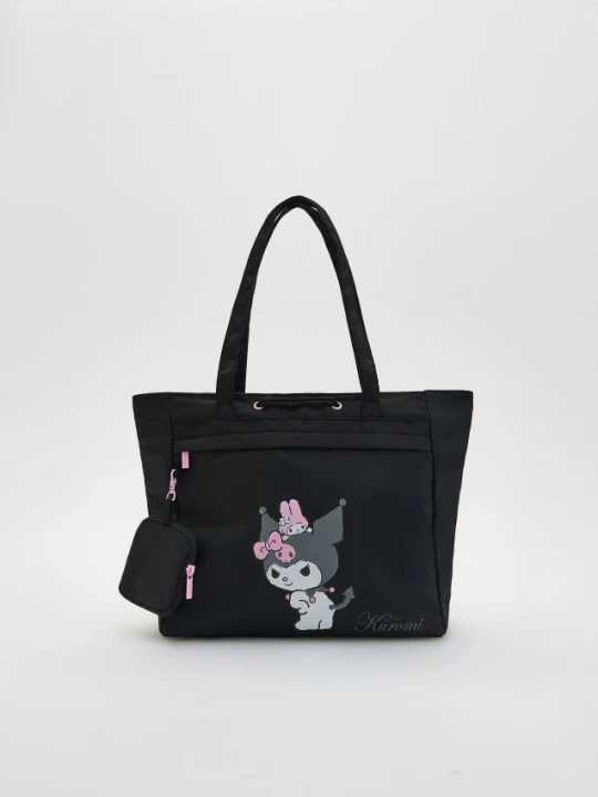 Zdjęcie produktu Reserved - Tkaninowa torba Kuromi - czarny