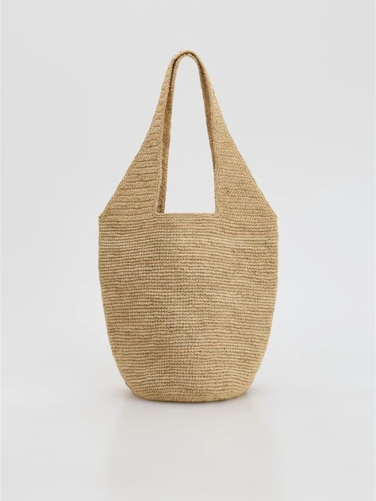 Zdjęcie produktu Reserved - Torebka handmade z rafii - beżowy
