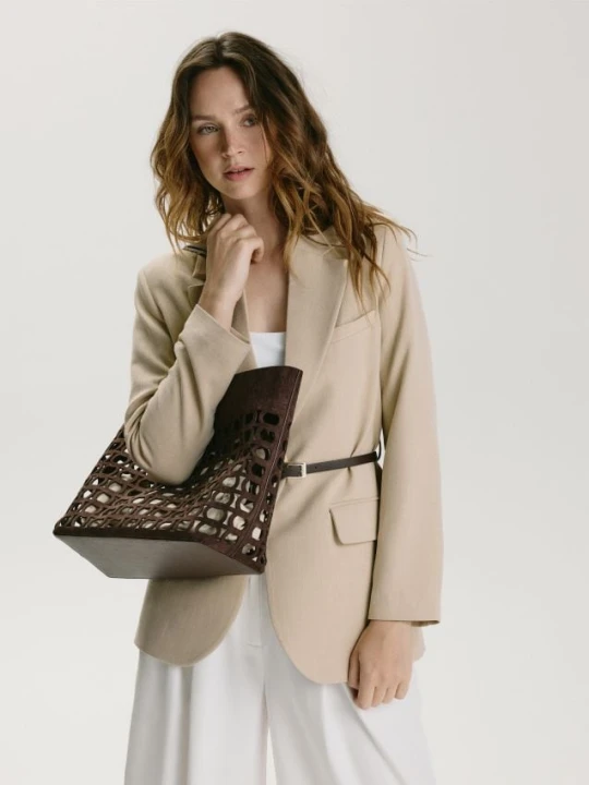 Zdjęcie produktu Reserved - Torebka shopper - ciemnobrązowy