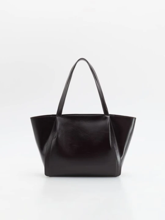 Zdjęcie produktu Reserved - Torebka shopper z imitacji skóry - mahoniowy