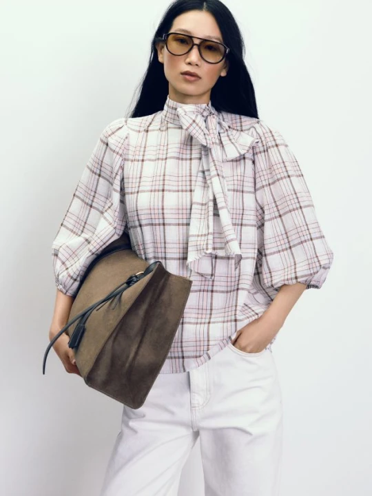 Zdjęcie produktu Reserved - Torebka shopper z imitacji zamszu - brązowy