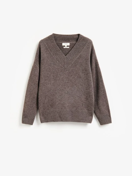 Zdjęcie produktu Reserved - Wełniany sweter oversize - brązowy