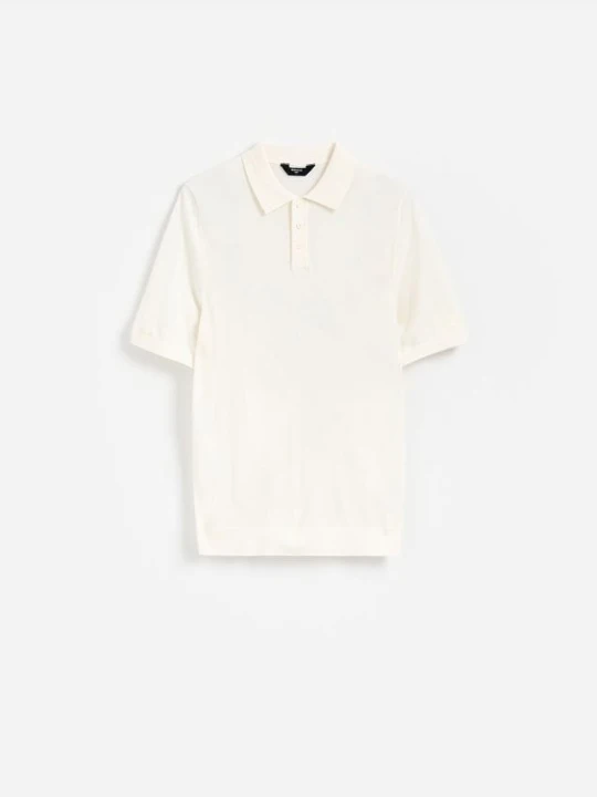Zdjęcie produktu Reserved - Wełniany sweter polo - biały