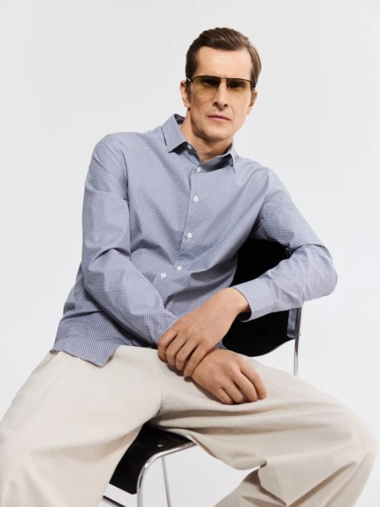 Zdjęcie produktu Reserved - Wzorzysta koszula slim fit - granatowy
