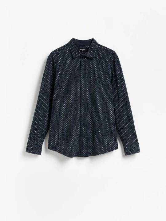 Zdjęcie produktu Reserved - Wzorzysta koszula slim fit - granatowy