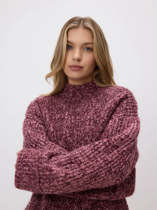 Zdjęcie produktu Reserved - Wzorzysty sweter oversize - bordowy