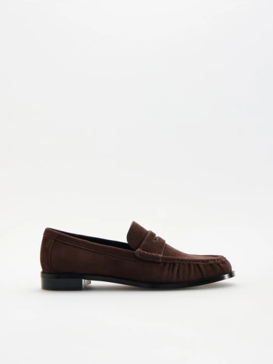 Zdjęcie produktu Reserved - Zamszowe loafersy - ciemnobrązowy
